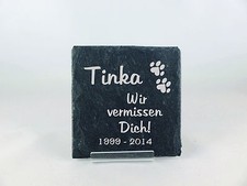 Grabplatte Grabtafel Hund Katze Schiefer Tafel  Tiergedenkstein Tiergrabstein