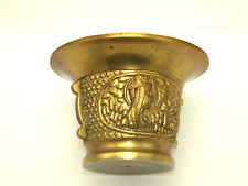 Schöner alter schwerer verzierter Rippen Mörser 7,5 cm H