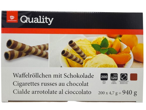 Tgq waffelröllchen mit schoko - waffelröllchen,