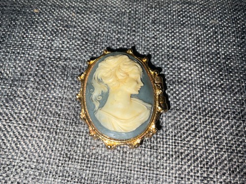 Vintage blue cameo - vintage,