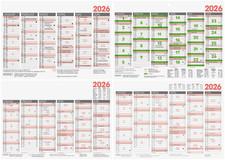 Brunnen Tafelkalender / Wandkalender / Jahreskalender  A3/A4/A5/A6 (2026)
