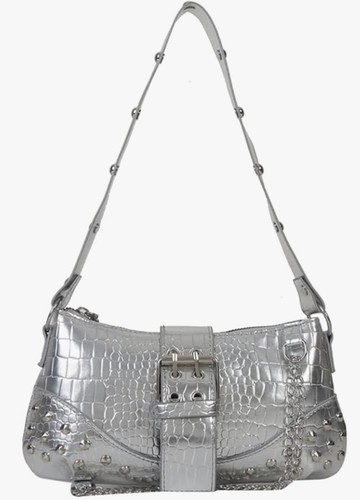 Y2k schultertasche silber - silber,