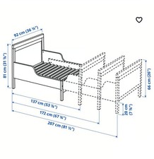 Ikea Sundvik Bett/Kinderbett "Mitwachsend" 137 Bis 207 cm Weiß