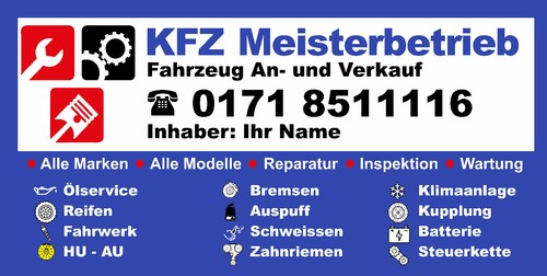 Kfz meisterbetrieb pvc - meisterbetrieb, pvc-banner