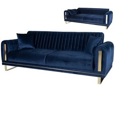 3-Sitzer - marineblau-gold -