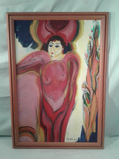 Unikat Kunst,Acryl Malerei a.Hartffaserplatte,gerahmt,sig.+dat, Sie liebt Farbe