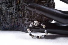 Edelstein Schwarzer Achat & Dalmatiner Jaspis Ring ca. 5,7cm