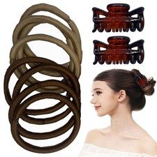 Haargummis Braun Haarklammer