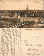 Ansichtskarte Kiel Hafen gel