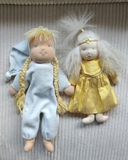 2x Käthe Kruse Puppe Stoffpuppe Waldorf-Art, für Baby, 25 + 35 cm, Engel 