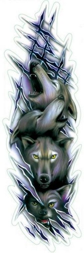 Aufkleber wolfsrudel airbrush - aufkleber,