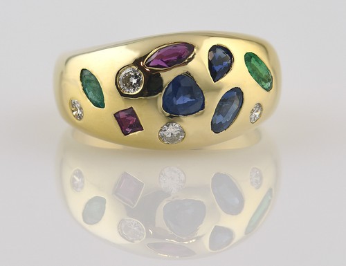 Ring dia saphir - ring,, rubin