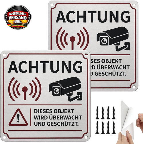 Warnschild kameraüberwachung - warnschild,