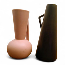 2x Moderne Dekorative Blumenvase für Pampasgras / braun rosa / Vasen Deko