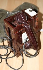 strecken fern sprecher SF 882 KRONE kurbel telefon alt bakelit eisen bahn deko