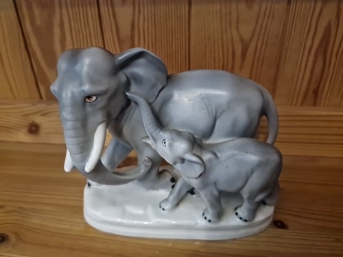 Porzellanfigur elefantenkuh - porzellanfigur,