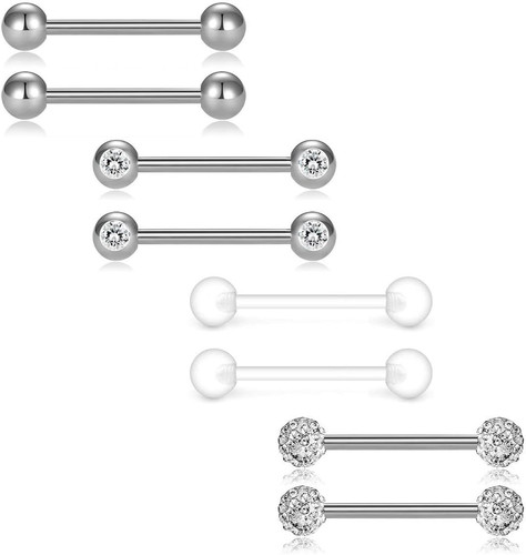 4er zungenpiercing barbell set - 4er,