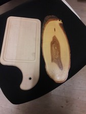 2x Brotzeitbrett schneidebrett holz 1xca, 36x16cm  1xca, 36x12cm