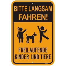 Achtung Kinder Tier Schild