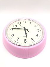 Bernhard Retro Wanduhr Rosa 24,1 cm leise Vintage Küche Kinderzimmer