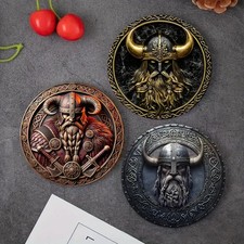 4x Wikinger Holz Untersetzer