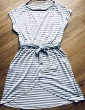 gestreiftes Gürtel-Tulpen-Saumkleid blau/weiß Gr. 44/46 NEU ohne Etikett❣️
