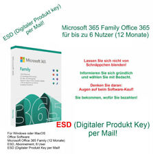 Microsoft 365 Family 6 Nutzer 1 Jahr Abo MS Office 365 Family