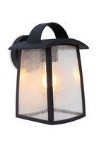 Außenwandleuchte Kelsey, Außenlampe aus Aluminium in Schwarz,Wandlampe m.Tropfen