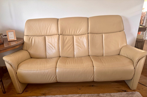 Sitzer ledersofa beige - 3-sitzer,