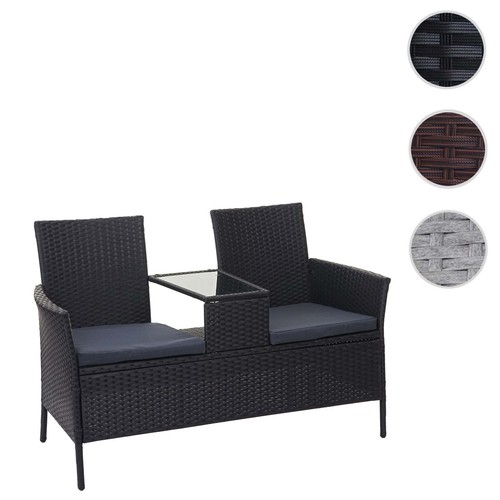 Poly rattan sitzbank mit - sitzbank, tisch