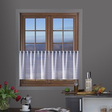 Bistrogardine Scheibengardine aus Jacquard-Stoff Geometrisch Muster