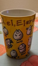 Design House Becher gelb mit lustigem Eier-Dekor