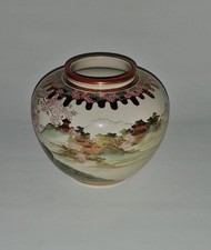 Asiatika Satsuma Vase signiert Japan Meiji Zeit 19. Jh. Keramik Feine Handarbeit