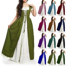 Renaissance Gothic Damenkleid Maxikleid Vintage Cosplay Kostüm Damenmode