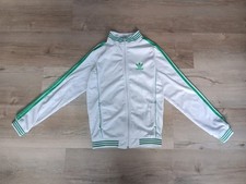 Vintage Adidas Trainingsjacke Track Jacket 80s 90s Retro Weiß Grün Größe M