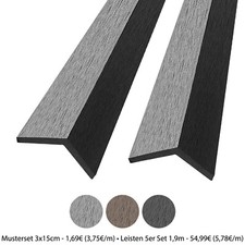 5 Stück WPC Abschlussleisten Abdeckleiste Terrassendielen L-Leiste 190 cm
