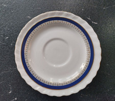 KRONESTER BAVARIA 12 Untertassen Unterteller Blau Gold