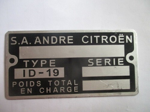 Typenschild citroen schild - citroen,