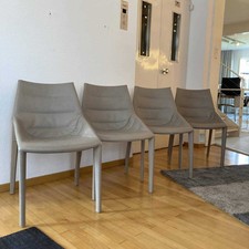 Molteni & C 4er-Set Stühle OSE1 Nubukleder Beige