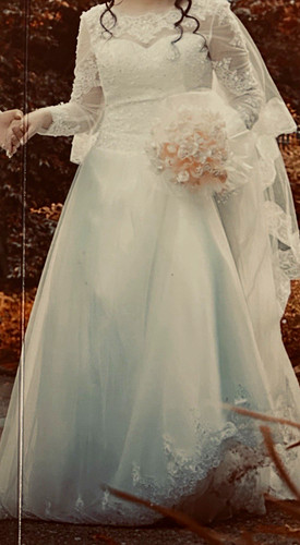Brautkleid linie weiß - brautkleid,
