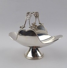 800er Silber Henkelkorb Enrico Goretta Alessandria Italien 1960/70 Konfektschale