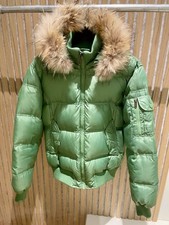 Bomboogie Daunenjacke Herren Größe M grün Echtpelz Kapuze