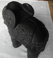 Keramik Elefant schwarz Spardose