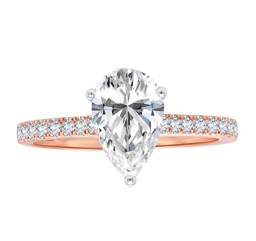Silver bling solitär ring - 12,