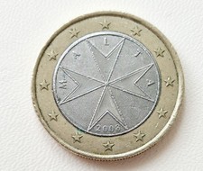 1 Euro Münze Malta 2008 mit "F"  im Stern /  Pariser Münze (F)