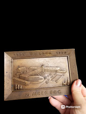 Alte Bronze Schild Ablage  Werk National Registrier Kassen Werbung Sammlerstück