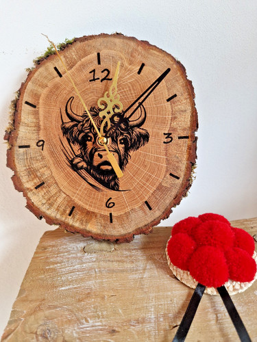 Wanduhr mit motiv eiche - wanduhr, holz