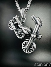 Motorrad Retro Bike Anhänger Edelstahl Halskette Schmuck Harley Davidson 397B