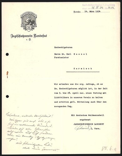 Briefkopf landshut 1934 - landshut,