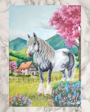 Weißes Pferd Handgemalt mit